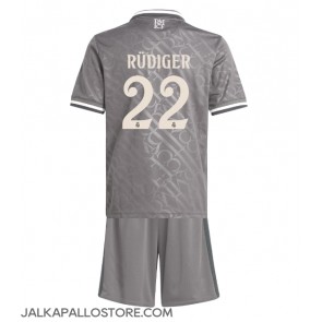 Real Madrid Antonio Rudiger #22 Kolmaspaita Lapsille 2024-25 Lyhythihainen (+ shortsit)